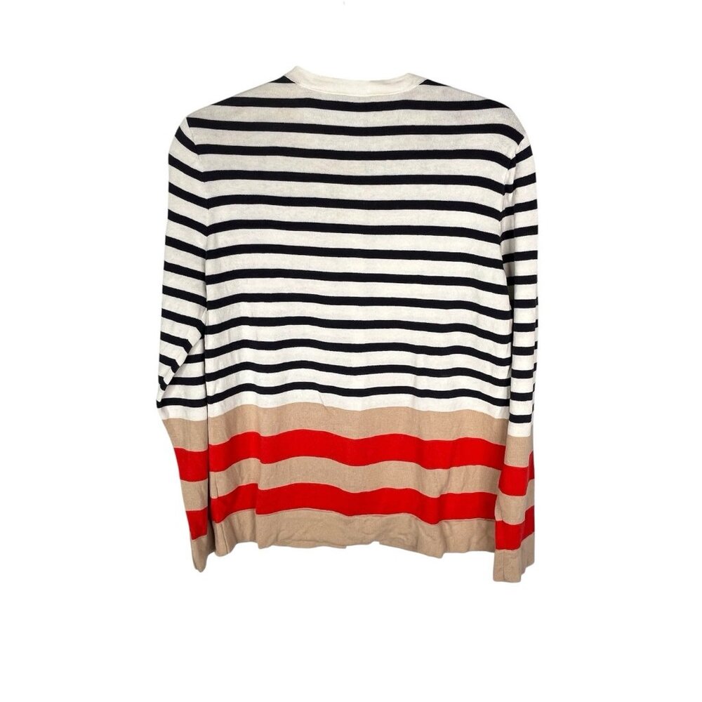 PENDLETON Women's White Multicolor Stripe Sweater Cardigan Large - Picture 5 of 5